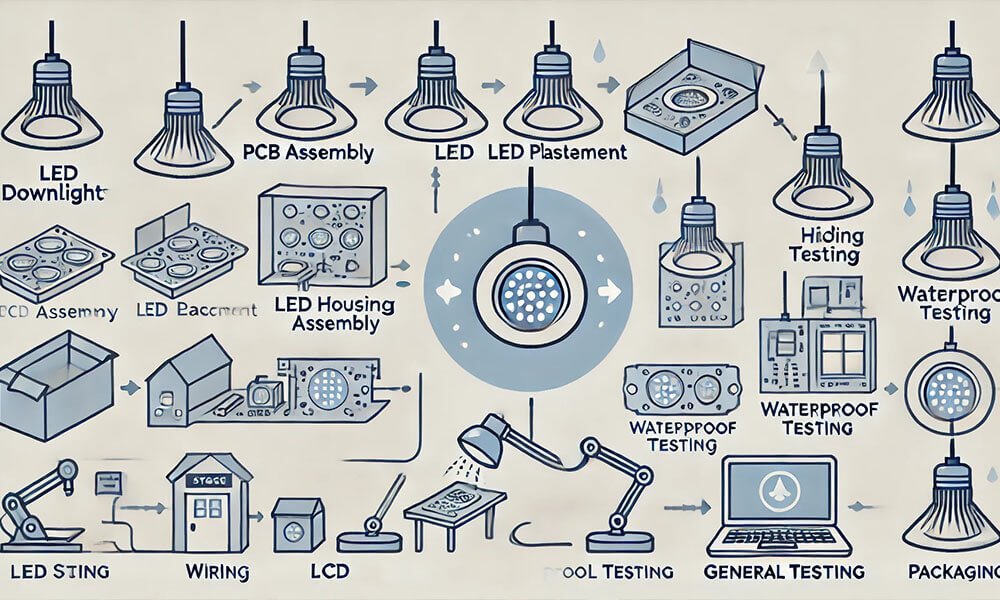 waterproof downlights process